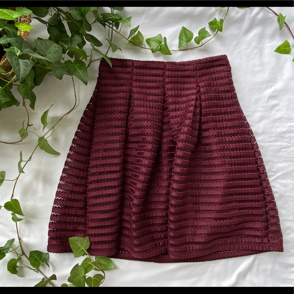 Burgundy Mini Skirt